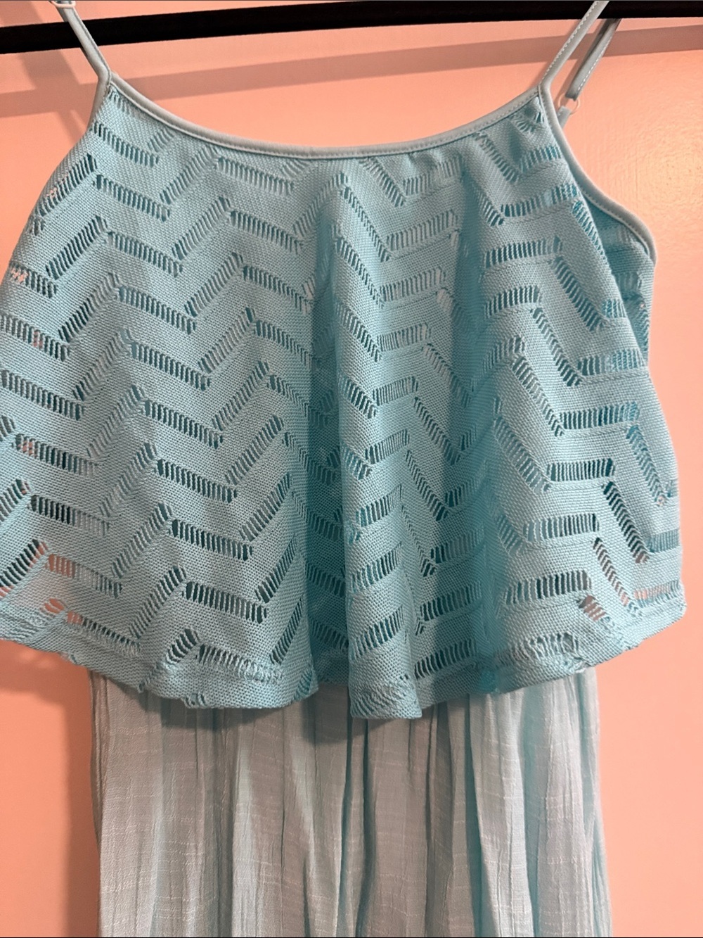 just be Aqua Blue Layered Dress - Picture 4 of 6